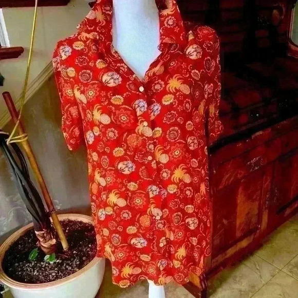 Jane and Delancey ladies blouse Large short sleeve super soft and lightweight - Picture 5 of 9